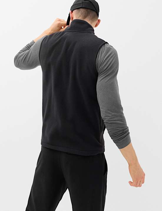 Chaleco de tejido micropolar con cuello de chimenea y cremallera