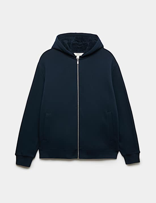 Fleece Lined Long Sleeve Zip Up Hoodie