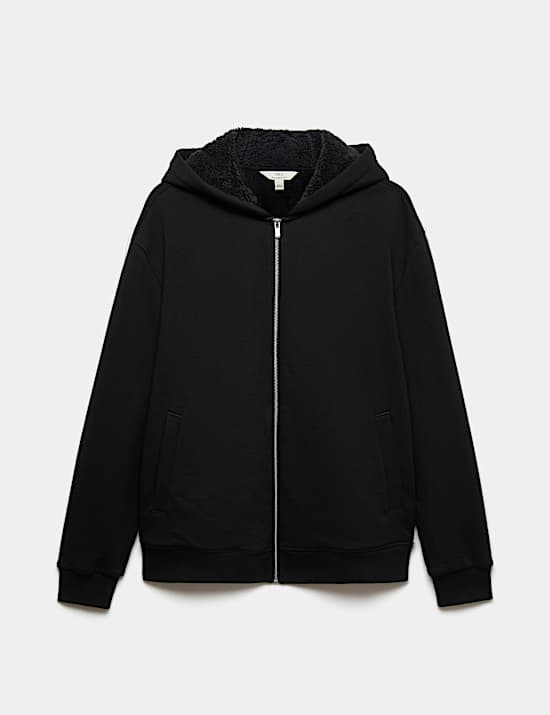 Fleece Lined Long Sleeve Zip Up Hoodie
