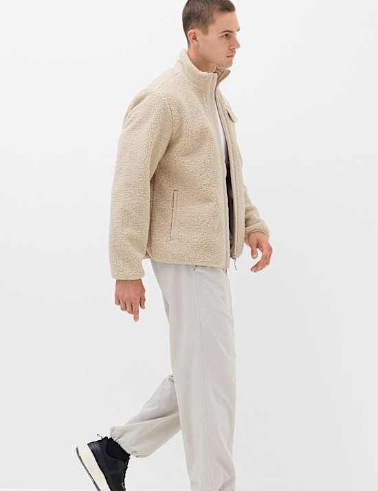 Fleece Windproof Zip Up Funnel Neck Jacket