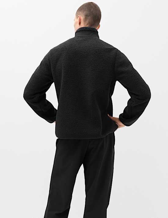 Fleece Windproof Zip Up Funnel Neck Jacket