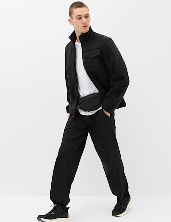 Fleece Windproof Zip Up Funnel Neck Jacket