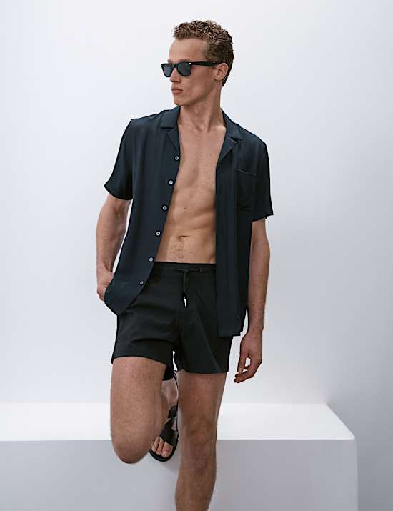 Mid Length Quick Dry Stretch Swim Shorts