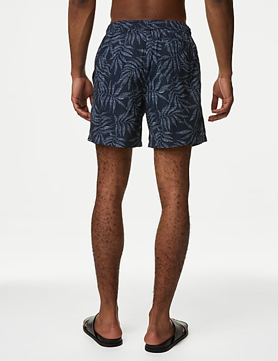 Short de bain à imprimé palmier, séchage rapide