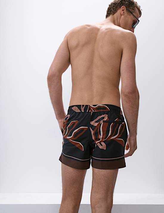 Quick Dry Stretch Floral Print Swim Shorts