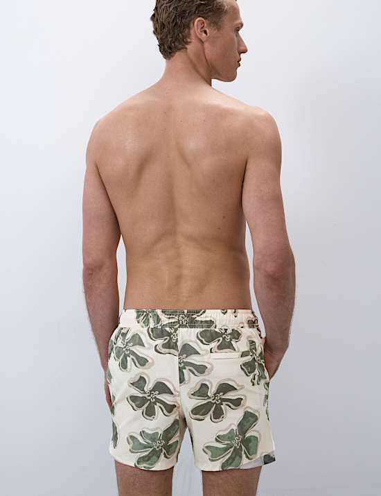 Quick Dry Stretch Floral Print Swim Shorts