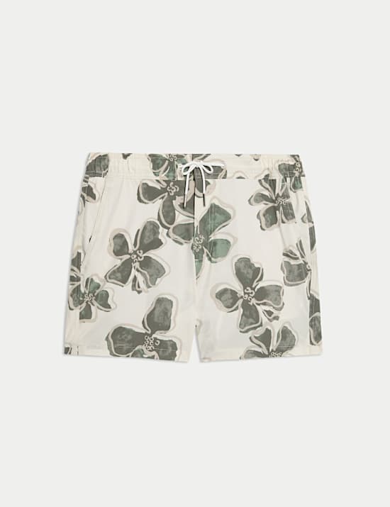 Quick Dry Stretch Floral Print Swim Shorts
