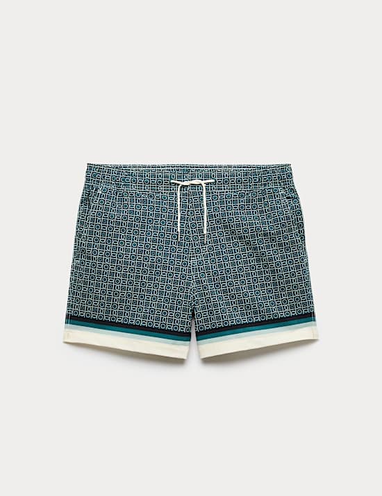 Quick Dry Geometric Print Swim Shorts