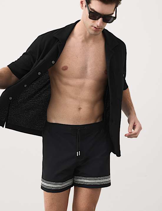 Border Embroidered Swim Shorts