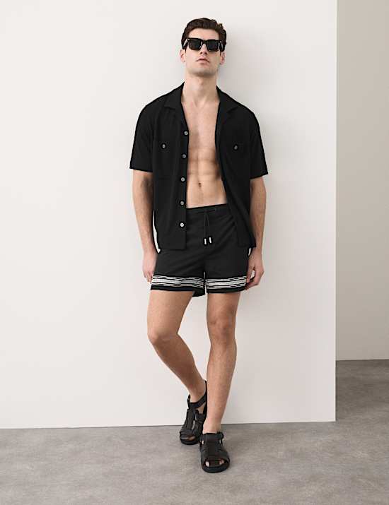 Border Embroidered Swim Shorts