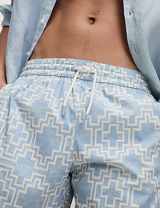 Quick Dry Geo Textured Swim Shorts