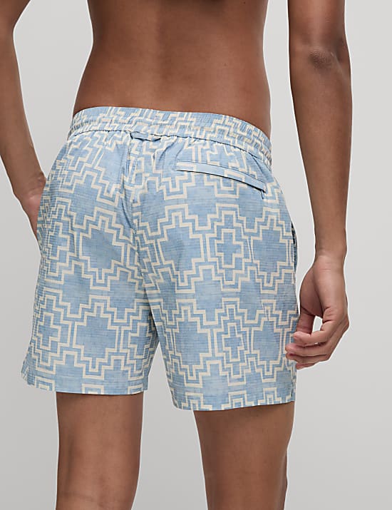 Quick Dry Geo Textured Swim Shorts