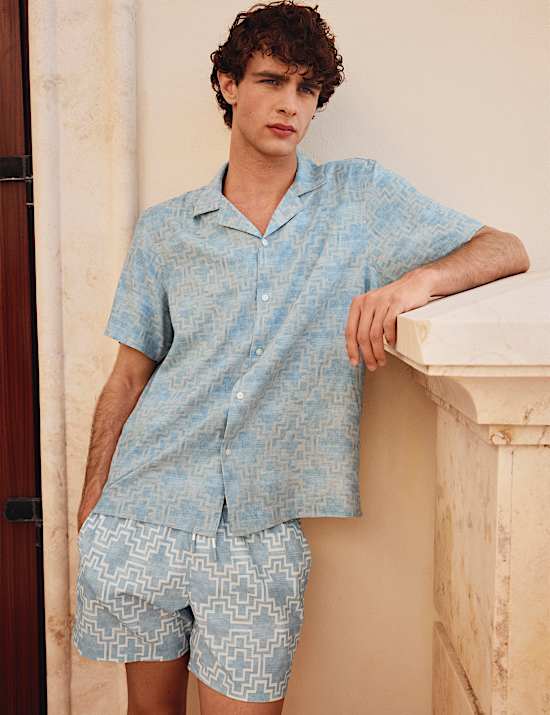 Quick Dry Geo Textured Swim Shorts