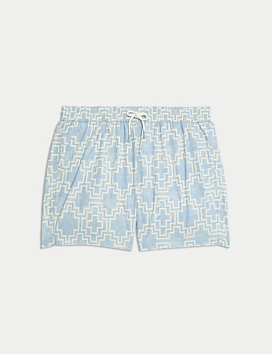 Quick Dry Geo Textured Swim Shorts