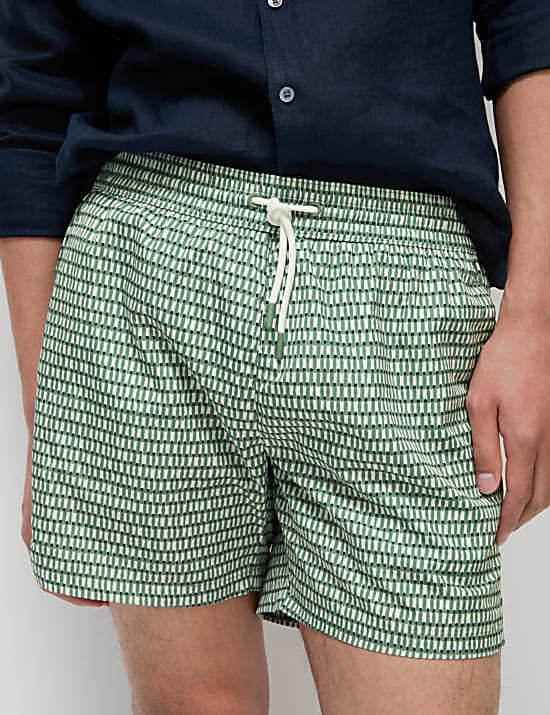 Quick Dry Geometric Print Swim Short