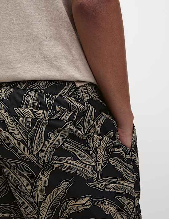 Banana Leaf Print Swim Shorts