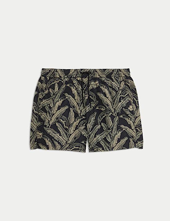 Banana Leaf Print Swim Shorts