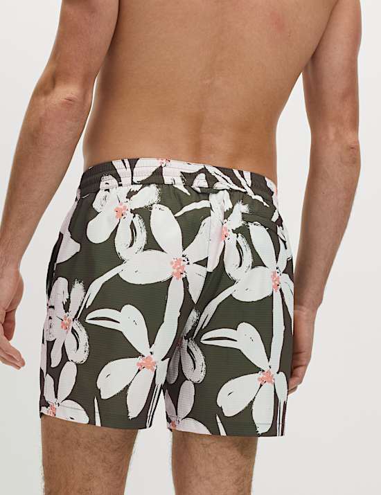 Quick Dry Floral Print Swim Shorts