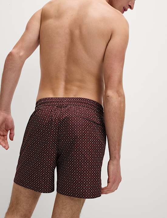 Quick Dry Geometric Print Swim Shorts