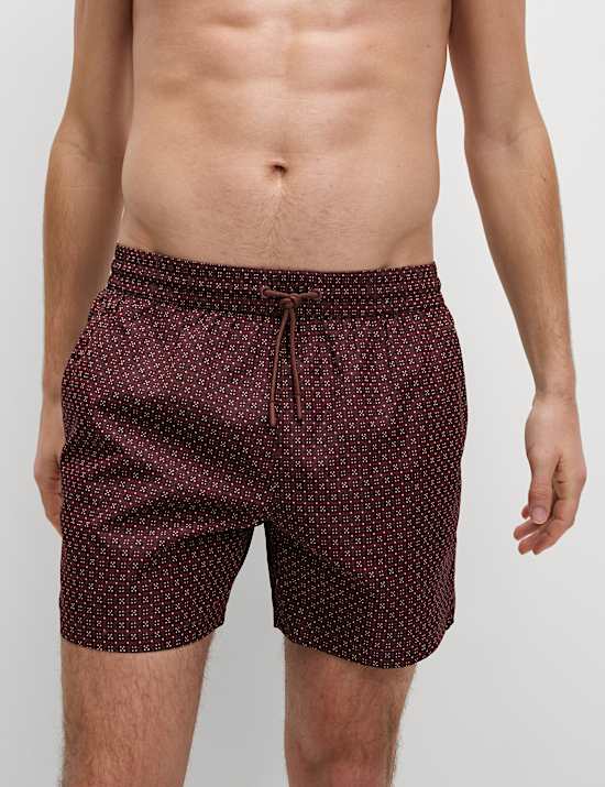 Quick Dry Geometric Print Swim Shorts