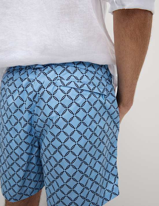 Quick Dry Geometric Print Swim Shorts