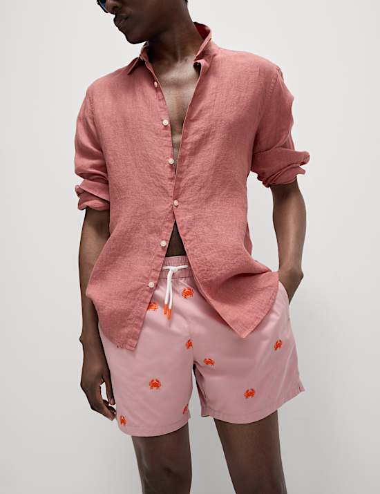 Quick Dry Embroidered Crab Swim shorts
