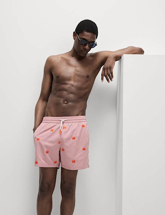 Quick Dry Embroidered Crab Swim shorts