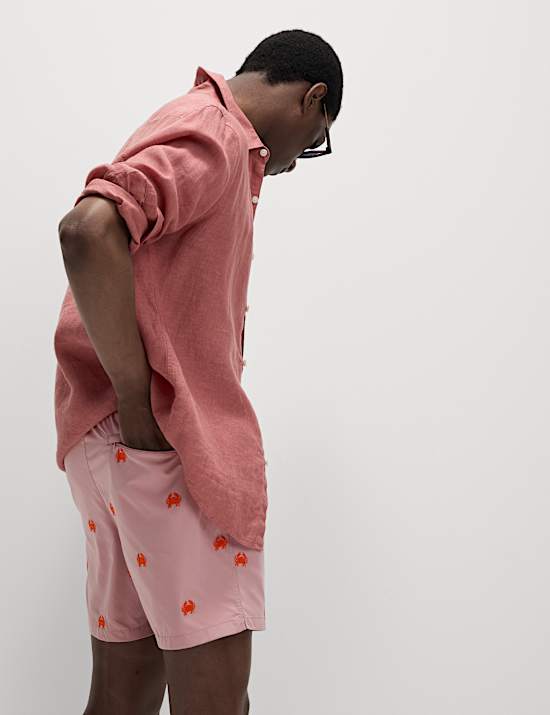 Quick Dry Embroidered Crab Swim shorts