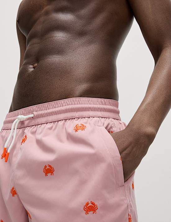 Quick Dry Embroidered Crab Swim shorts
