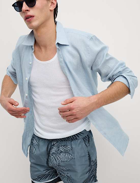 Quick Dry Leaf Print Swim shorts