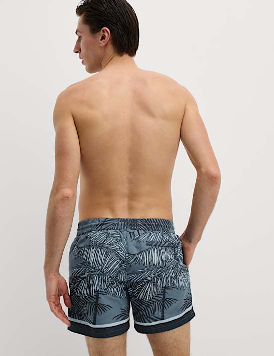 Quick Dry Leaf Print Swim shorts