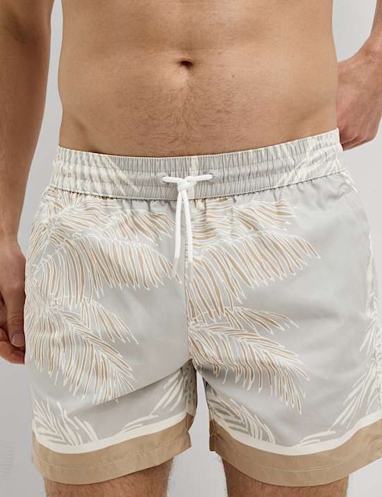 Quick Dry Leaf Print Swim shorts