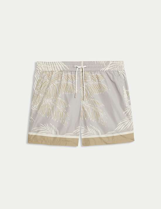 Quick Dry Leaf Print Swim shorts