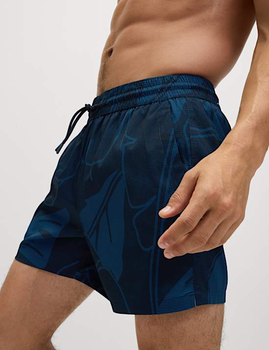 Quick Dry Palm Print Swim Shorts