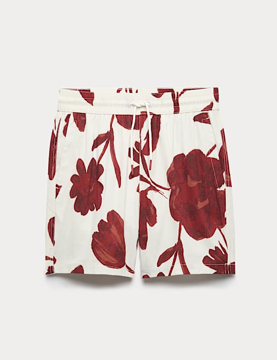 Quick Dry Textured Floral Swim Shorts