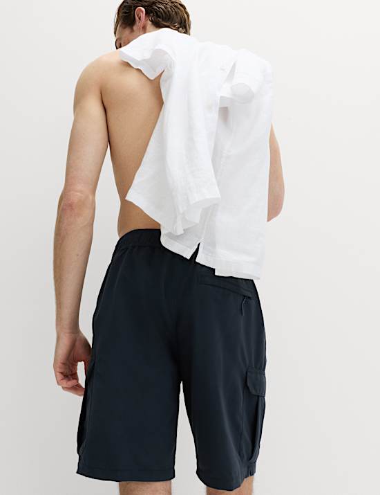 Quick Dry Longer Length Cargo Swim Shorts