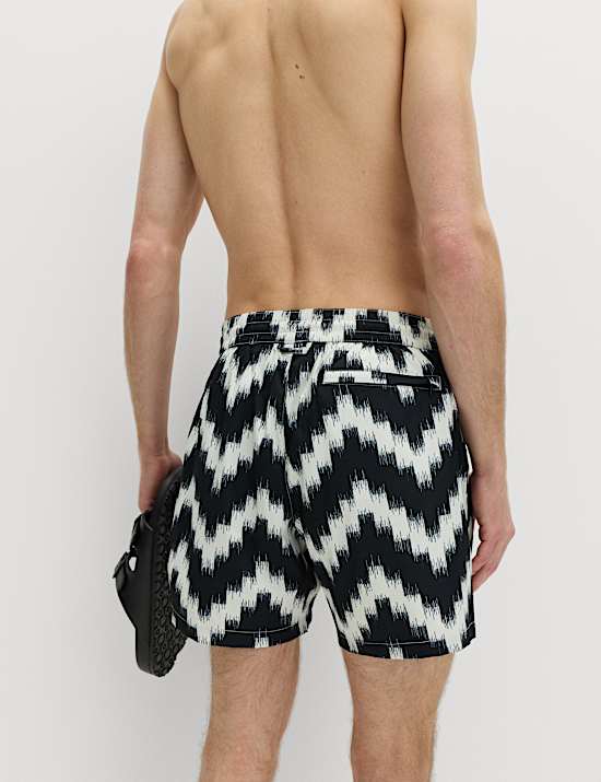 Quick Dry Textured Printed Swim Shorts