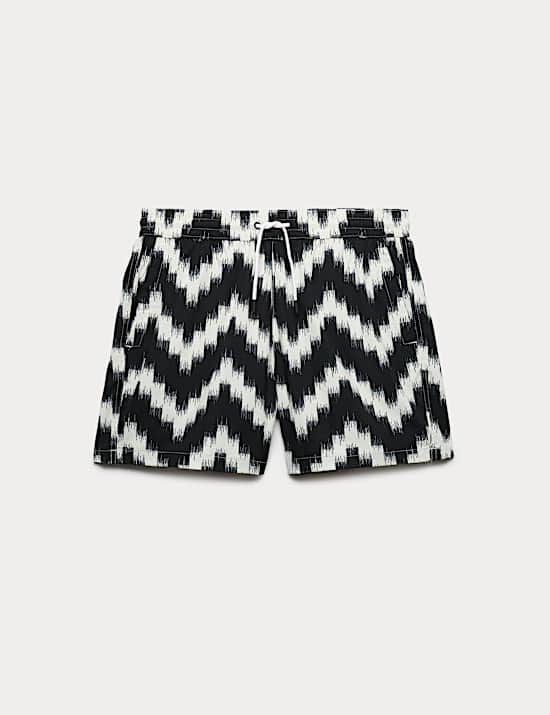 Quick Dry Textured Printed Swim Shorts