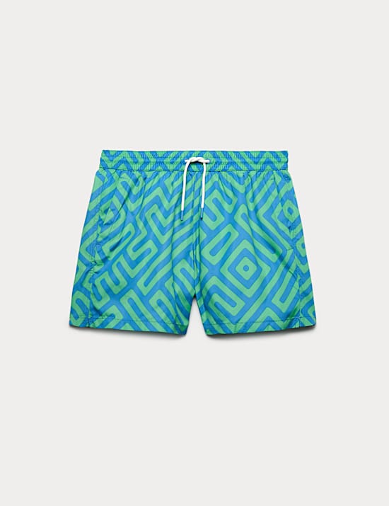 Ba&ntilde;ador con estampado geom&eacute;trico de secado r&aacute;pido