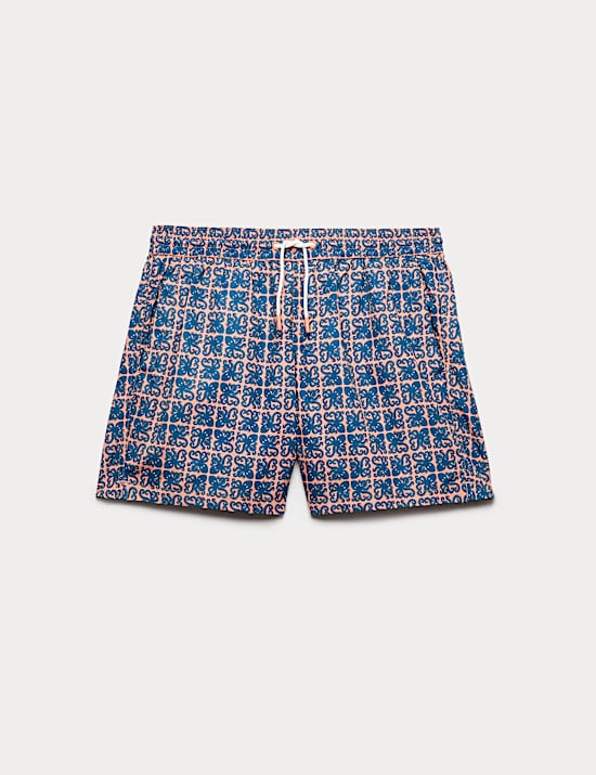 Ba&ntilde;ador con estampado geom&eacute;trico de secado r&aacute;pido