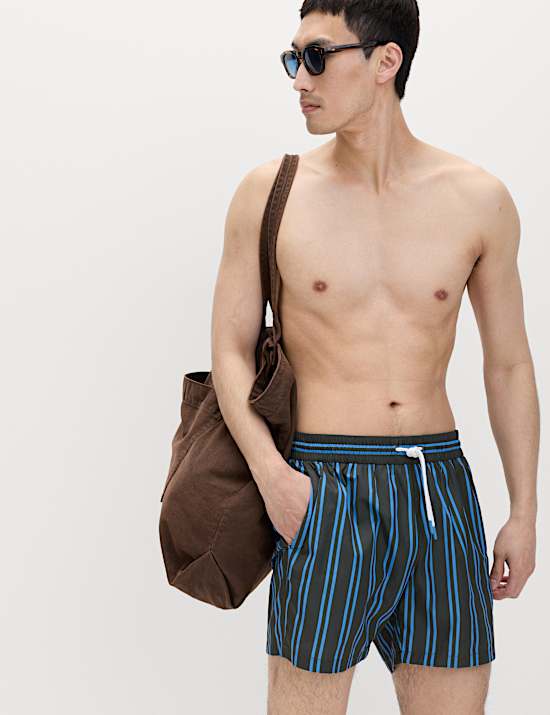 Quick Dry Striped Swim Shorts