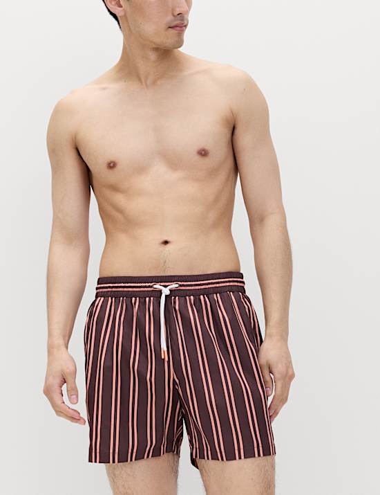 Quick Dry Striped Swim Shorts