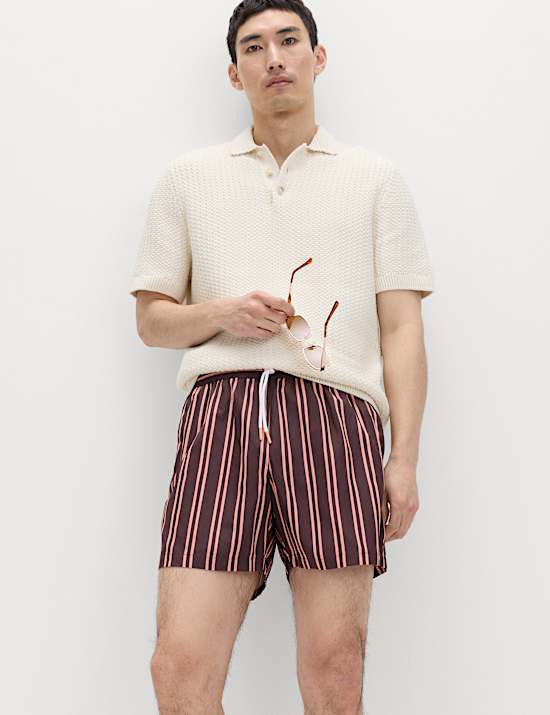 Quick Dry Striped Swim Shorts