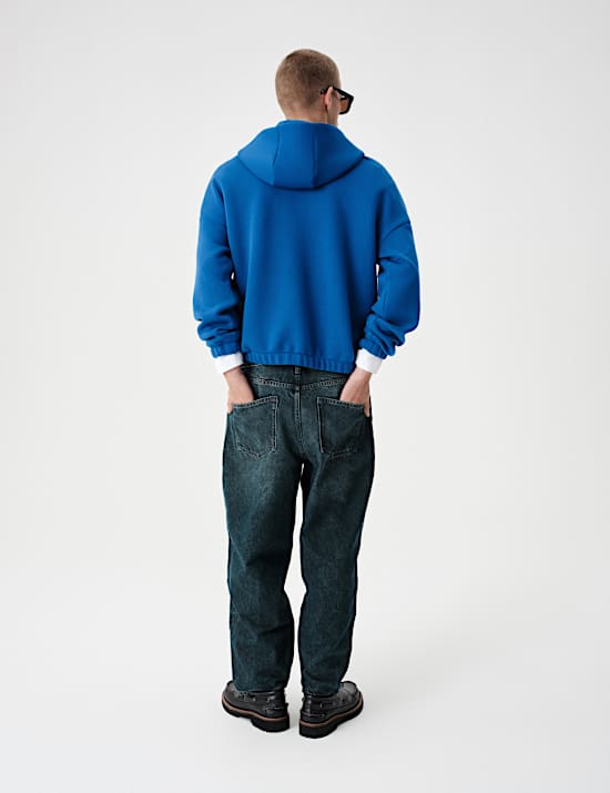 Pure Cotton Textured Oversized Scuba Hoodie