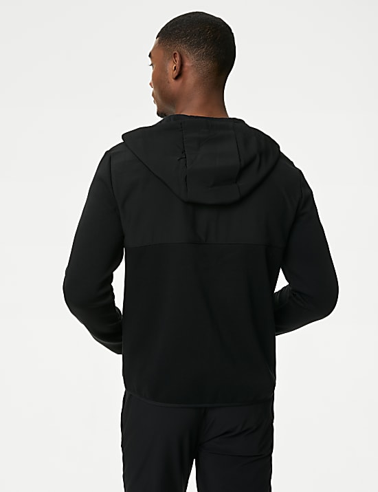 Cotton Rich Colour Block Zip Up Hoodie