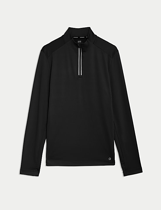 Half Zip Funnel Neck Long Sleeve Top