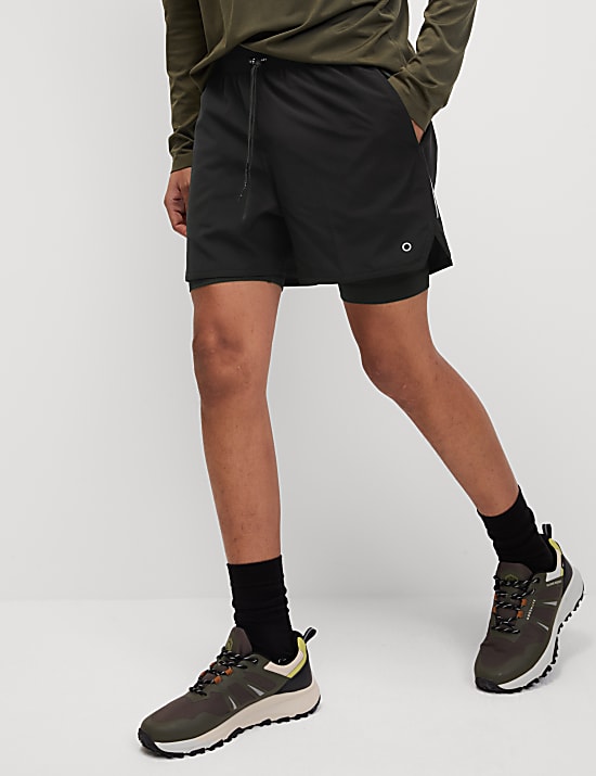 Short de sport effet superposé