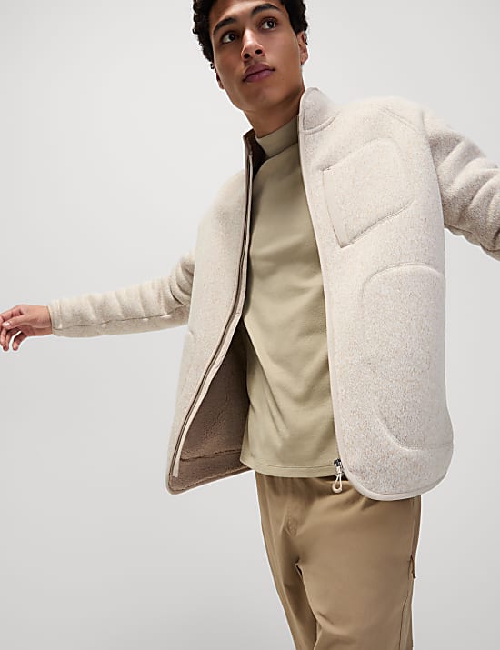 Fleecetop met opstaande kraag