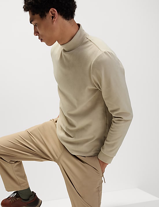 Fleecetop met opstaande kraag