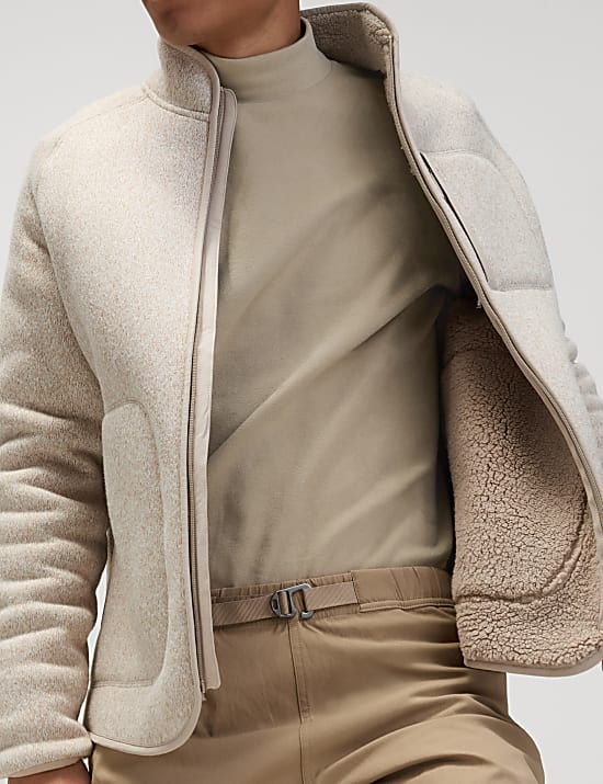 Fleecetop met opstaande kraag